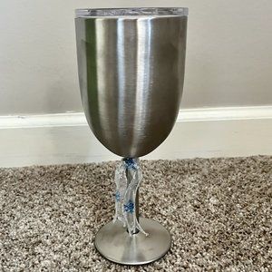 Stainless Steel Wine Glass Tumbler With Lid